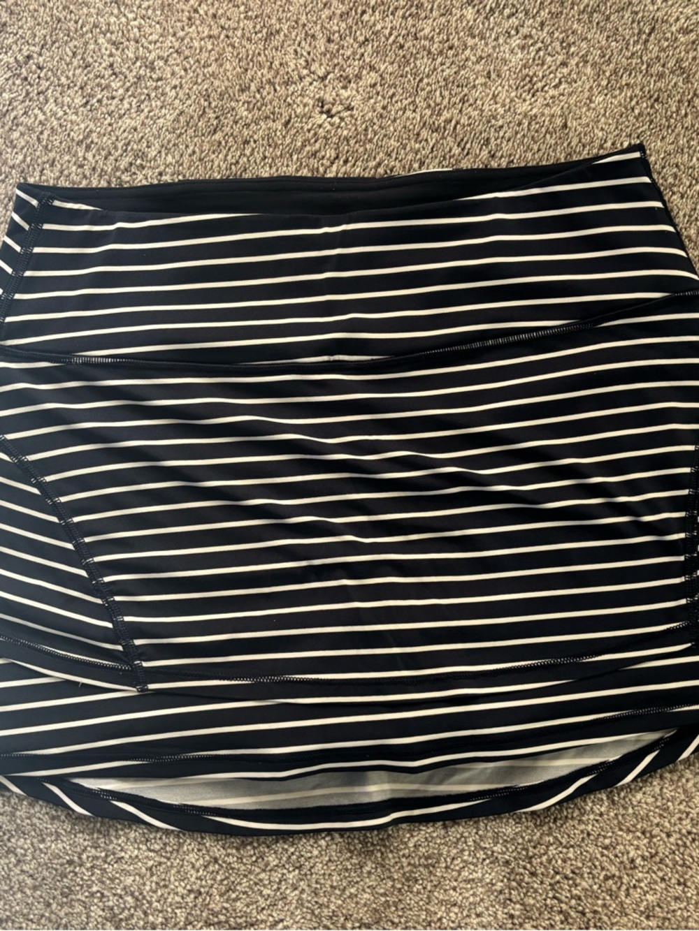 Athleta Navy and White Striped Athletic Skort